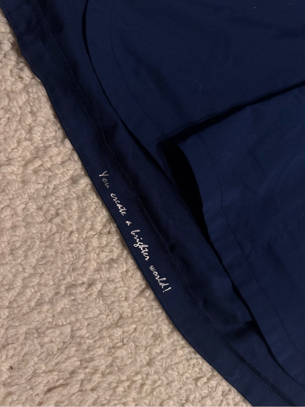 women’s navy healing hands scrub top - Picture 4 of 6